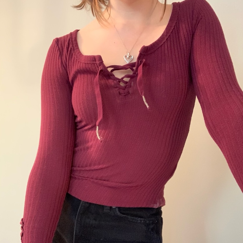 Burgundy tight top from Hollister